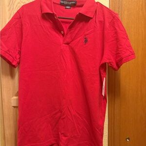 NEW U.S. Polo Assn. Vibrant Red Men's Polo Shirt